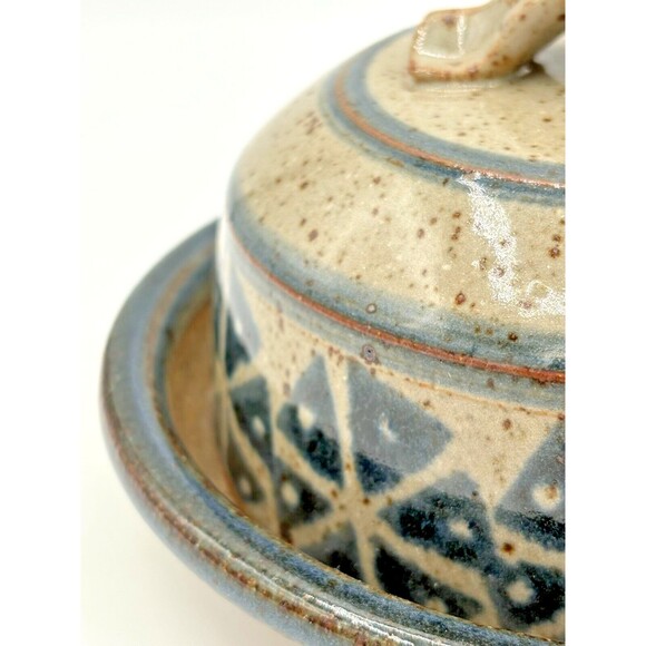Stoneware Art Pottery Covered Dish Garlic Roaster Baker Speckled Glaze‎ Pattern - Picture 11 of 16
